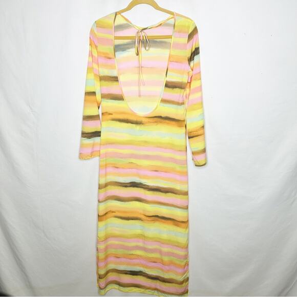 PLUSH Watercolor Sunset Maxi Dress NWT in Small - Picture 5 of 6